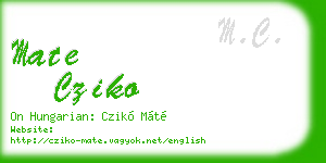 mate cziko business card